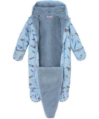 Cath Kidston Baby Cosy Pramsuit Snowsuit Rockets Light Blue 18-24 Months - Buy Online on SooperMarket.com