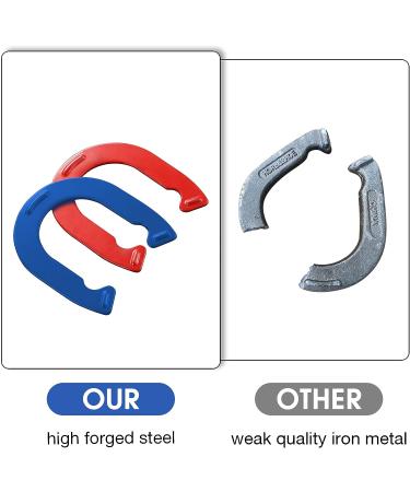 PoPoHoser Heavy Duty Steel Horseshoes Outdoor Game Set - 4 Horse Shoes & 2 Stakes - Fun for Adults and Family in Backyard, Lawn, Beach - Buy Online on SooperMarket.com