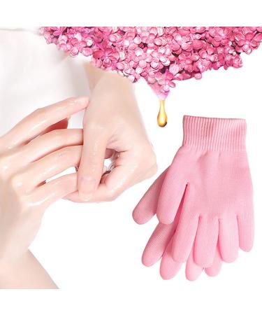 1 pair of moisturizing spa gloves moisturizing gel gloves unisex spa gloves magical beautician softening whitening moisture donation (pink)