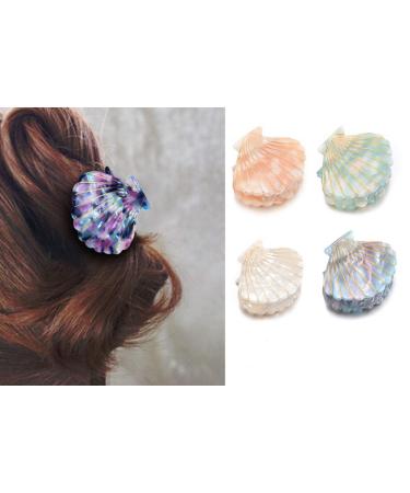 Shell Jaw Clip Hair Claw | Resin Hair Clips Marble Pattern Hair Accessories - White - Buy Online on SooperMarket.com