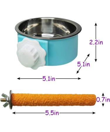 Stainless Steel Bird Feeding Dish Cup Stand - Cage Accessories for Parakeet, Conure, Cockatiels, Lovebirds, Budgie, Chinchilla - Buy Online on SooperMarket.com