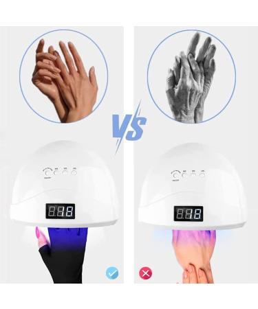 Fingerless UV Protection Manicure Gloves 2 Pairs UV Gloves Excellent Elasticity Art UV Blocking Gloves for Nail Gel Dryer Professional Fingerless Gloves for Protecting Hands from UV Nail Lamp Black - Buy Online on SooperMarket.com
