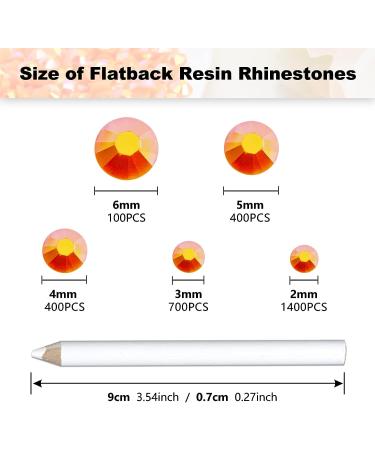 Briskbloom 3000PCS Orange AB Resin Flatback Rhinestones - 2mm-6mm - for Tumblers, Mugs, Bottles, Craft Decoration - Loose Bling Gem Stones - Buy Online on SooperMarket.com