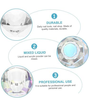 POPETPOP 1pc Nail Art Crystal Cup Glass Container with Lid Crystal Cup for Nails Dappen Dish Nail Tech Transparent Nail Polish Crystal Nail Art Cup White Crystal Vegetable Bowl With Cover 5.5x5.5cm White - Buy Online on SooperMarket.com