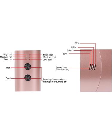 Cordless Hair Dryer Portable Batterry Hairdryer Constant Temperature Hair Styling Tool Quick Drying Hair Care Dryer Quick Constant Temperature Hair Care Shower Mirrors (US Plug) US Plug Rose Gold - Buy Online on SooperMarket.com