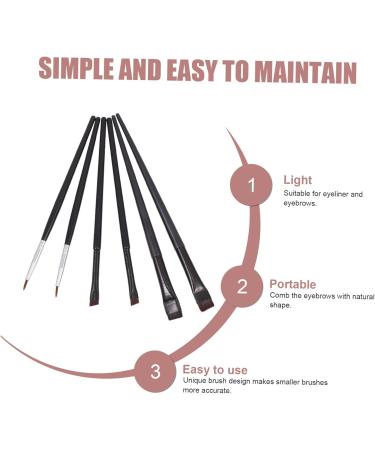 Baluue 6pcs Eyeliner Makeup Brush Dual-use Brush Oblique Eyeliner Brush Eye Brush Rayon Wooden Handle Black - Buy Online on SooperMarket.com