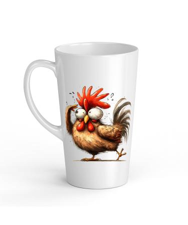 White Ceramic Kids Chicken Mug - Large 483 ml Perfect for Hot Chocolate or Milk Fun and Easy to Use