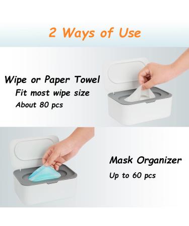 Wipes Dispenser & Refillable Holder for Baby & Adult - Seposeve Grey Wipe Container - Easy One-Handed Operation, Non-Slip Design - Keeps Wipes Fresh - Easy Open/Close Pouch Case - Buy Online on SooperMarket.com