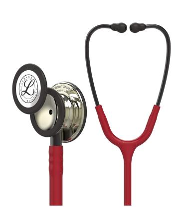 3M Littmann Classic III Monitoring Stethoscope Champagne - Finish Chestpiece Burgundy Tube Smoke Stem and Headset 69 cm 5864 Champagne Chestpce Smoke Hdset/Stem Burgundy Tube Single