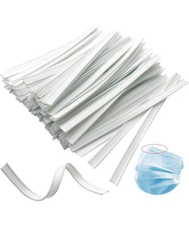 ROOBAN Nose Bridge for Mask 100 Pcs Double Metal Plastic Strips (Specs: 0.12x0.02x4 inch) Bendable Floral Wire for Diy Handmade Sewing Crafting Making Face Mask Nose Bridge Clip