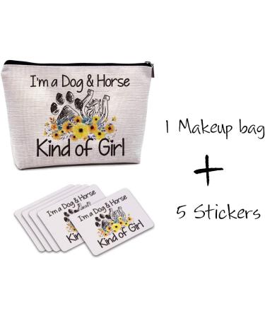 Horse Lover Gift Set: Horse Makeup Bag & Horseshoe Art - Dog & Horse Kind of Girl - Perfect Equestrian Gifts for Women & Teen Girls - Buy Online on SooperMarket.com