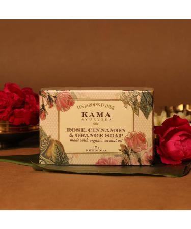 Kama Ayurveda Rose Orange & Cinnamon Soap - Organic Coconut Jojoba & Castor Oils 125g - International Shipping - Buy Online on SooperMarket.com