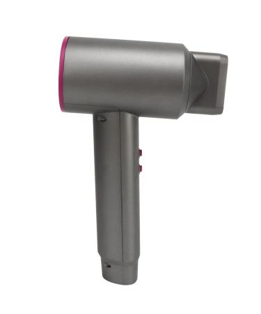 Cordless Hair Dryer Gray Rechargeable Low Noise Hair Dryer Hot and Cold Air Buttons Simplified Connector for RV Outdoor Areas US Plug