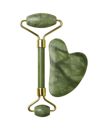 Jade Face Roller & Gua Sha Massage Tool Set - Premium Skin Care Gift for Radiant Skin - Buy Online on SooperMarket.com