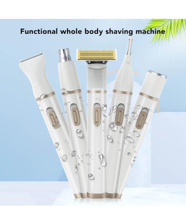5 in 1 Women Electric Trimmer | Waterproof Rechargeable Pubic Hair Clippers & Body Depilator for Face Nose Eyebrows - Low Noise International Shipping Available - Buy Online on SooperMarket.com