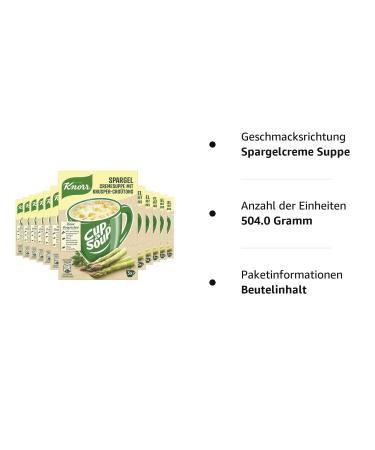 Buy KNORR Cup A Soup Spargel Cremeside with Krueper Crouton - 12 Pack of Asparagus Cream Soup (42g each) | Sustainably Grown Ingredients | Fast International Shipping - Buy Online on SooperMarket.com