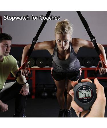 Sports Stopwatch Timer - Digital Clock Calendar Alarm - Shockproof for Running Swimming Referee - Black (2 Pcs) - Buy Online on SooperMarket.com