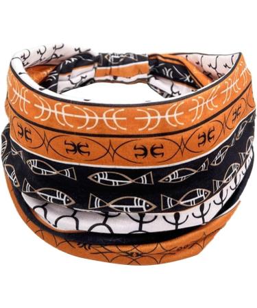 JSGHGDF African Headband Yoga Sports Workout Hairband Boho Print Hairband Wide Elastic Headband Stretchy Headwrap for Women Girl 6 - Buy Online on SooperMarket.com