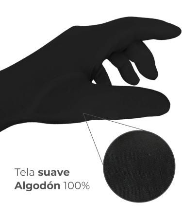 EXBRIECO 12 or 6 Pairs Cotton Gloves Hydrating Gloves Soft Elastic Hand Care Comfortable Gloves Mimo Gloves Jewelry Waiter Costume White or Black L Pack 6 Black - Buy Online on SooperMarket.com