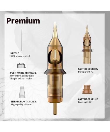 50pcs Assorted Tattoo Cartridge Needles - Curved/Round Magnum Shader - 7RM 9RM 11RM 13RM 15RM - Disposable & Soft Edge - #10 Bugpin RM - EN02-50KIT-T - Buy Online on SooperMarket.com