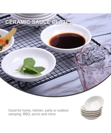Zerodeko 6pcs Ceramic Saucer Sauce Storage Container Snack Bowl Japanese Soy Sauce 5inch Round Plate Pinch Prep Bowls Ketchup Seasoning Small Dipping Snack Plate Ceramics White re-usable - Buy Online on SooperMarket.com