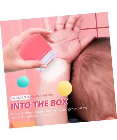 FRCOLOR 2pcs Baby Powder Box Set with Puff | Newborn Face Wash Dispenser | Talcum Powder Storage Box | Creative Pink Design - Buy Online on SooperMarket.com