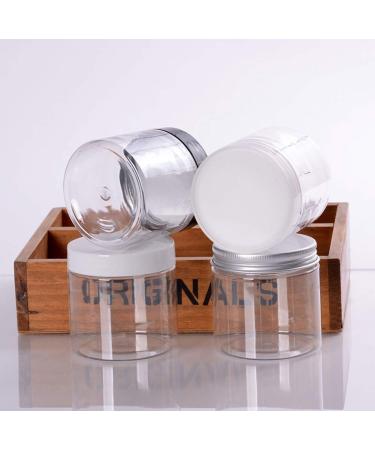120 ml Plastic Cosmetic Containers with Silver Aluminum Caps - Pack of 6 | Perfect for Creams Lotions Ointments & Makeup - Buy Online on SooperMarket.com