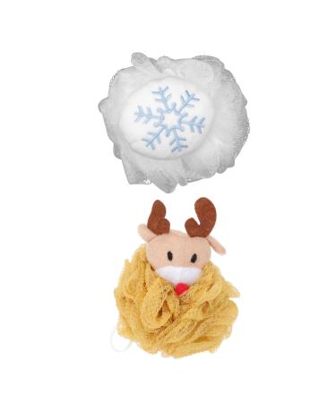 Angoily 2pcs Bath Ball Body Loofah for Women Sensitive Skin Bath Sponges for Girl Nightmare Bathroom Supplies Holiday Bath Scrubber Xmas Stuffing Cotton Cartoon Child 1 Count (Pack of 1)