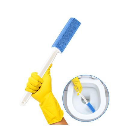 Ultimate Toilet Cleaning Pumice Stone with Extended Reach Handle Effortless Shine for a Pristine Bathroom! Blue