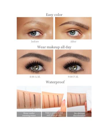 Long-Lasting Waterproof Microblading Eyebrow Pencil - 4 Tip Micro Head (#2 Dark Brown) | Perfect for Natural Looks - Buy Online on SooperMarket.com