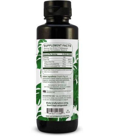 Natural Nutra Organic Flaxseed Oil Liquid Supplement - Vegan Source of Omega 3 6 9 for Cognitive Function & Joint Health - 8oz - Buy Online on SooperMarket.com