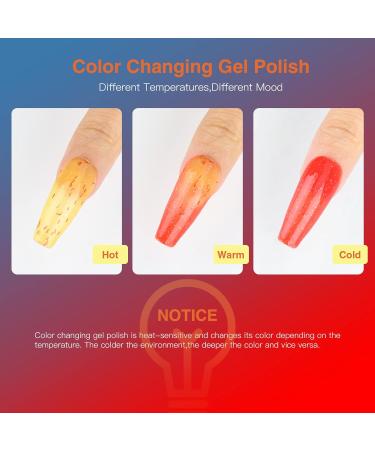 6-Piece AUBSS Colour Changing Gel Nail Polish Set - Thermal Mood Chameleon Soak Off UV Gel Nail Kit - Perfect Home DIY Gift for Women - Buy Online on SooperMarket.com