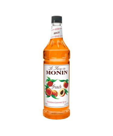 Monin - Peach Syrup, Fresh and Juicy Flavors, Great for Iced Teas, Lemonades, and Sodas, Non-GMO, Gluten-Free (1 Liter) 33.81 Fl Oz (Pack of 1)
