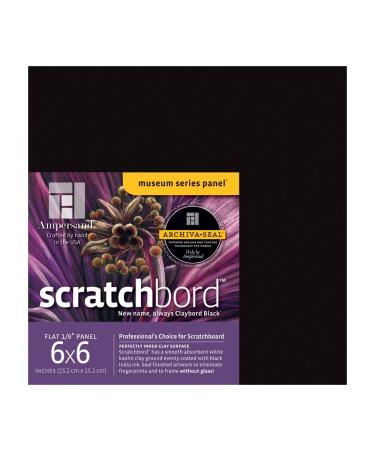 Ampersand Art Supply Scratch Art Panel Museum Series Scratchboard, 1/8 Inch Depth 3, 6x6 Pack of 3