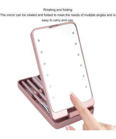 Huairdum Makeup Brush Set with Mirror LED Makeup Brush Box with Mirror for Home for Travel - Buy Online on SooperMarket.com
