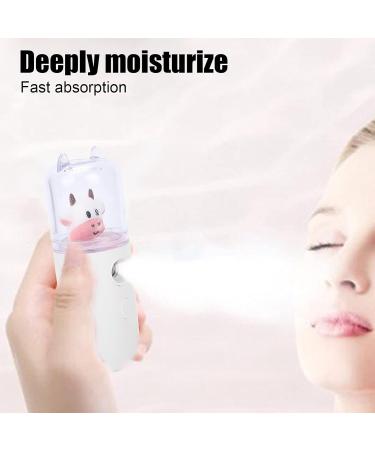 Handy Mist Sprayer Cute cartoon animal portable facial mist sprayer home office moisturizing spray USB Rechargeable Moisturizing Skin Care(White) - Buy Online on SooperMarket.com