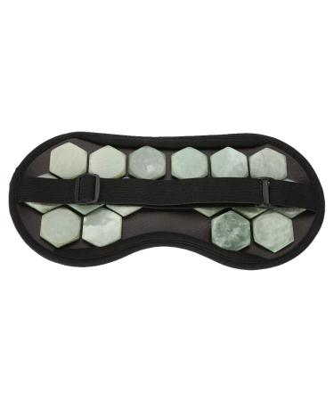 Adjustable Jade Stones Eye Mask - Magnet Therapy Sleeping Eye Cover for Travel & Naps | Green - Buy Online on SooperMarket.com