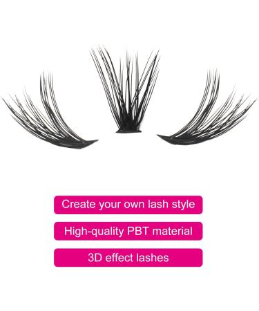 Fadlash Cluster Eyelashes Extension 40 Root 0.07mm D Curl 14mm | DIY Individual Lashes | Self-Application Extensions - Buy Online on SooperMarket.com