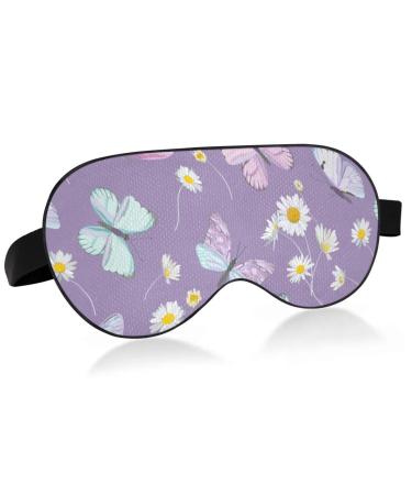 Haskirky Light Blocking Eye Mask Breathable and Adjustable Adult Men and Women Travel on Business Trips Yoga Meditation Light Smooth Comfortable Eye Mask Office Deep Sleep Goodies Butterflys