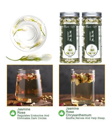 Organic Jasmine Tea - 100% Pure Dried Flowers | Loose Leaf Herbal Tea | 30g Jasmine Flower Mix & Essential Oil Extract - Buy Online on SooperMarket.com