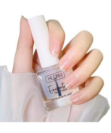Clear Nail Polish 2 in 1 Nail Varnish Quick Dry Top Coat & Base Coat Nail Polish Glossy Finish & Long Lasting Nail Coat Non-Toxic Water Based Natural Nail Varnish No Need Cure 01ClearTopCoat
