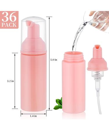 36 pcs 2oz Empty Foam Soap Dispensers Bottles - Refillable Lash Cleanser, Shampoo, Lotion, Hand Sanitizer - BPA-Free Pink - Cosmetics Castile - Buy Online on SooperMarket.com