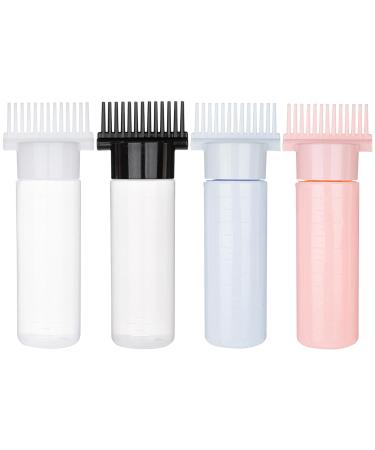 Hair Oil Applicator Bottle 180ml - Portable Root Comb with Clear Scale & 13 Oil Outlets for Hair Care & Styling - Black & Clear Design - Buy Online on SooperMarket.com