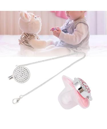 Bling Baby Pacifier - Rhinestone Crown | Ultra Soft Silicone Infant Dummy (Size M Pink) | Safe & Stylish for Your Baby - Buy Online on SooperMarket.com