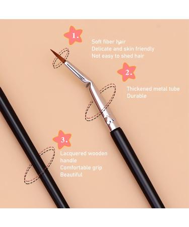 Bent Brush 5pcs Multifunctional Brush with Angled Brush Head Portable Brush Soft Fiber Hair for Cream Gel Powder - Buy Online on SooperMarket.com
