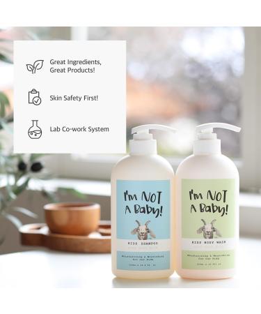 Kids Shower Gift Set - Plant-Based Shampoo & Body Wash for Dry Skin | Goat Milk Dermatologist Tested Cruelty-Free & Allergen Free - Buy Online on SooperMarket.com