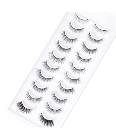 10 Styles Variety Pack Faux Mink Lashes 12mm-14mm - 10 Pairs Natural Look False Eyelashes - Handmade, Reusable, 3D Wispies for Small Faces - EMEDA - Buy Online on SooperMarket.com
