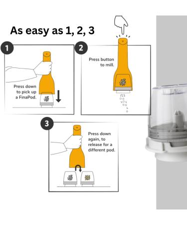 FinaMill Interchangeable Spice Pod: FinaPod PRO Plus - Grinds Salt, Pepper, and More - Buy Online on SooperMarket.com