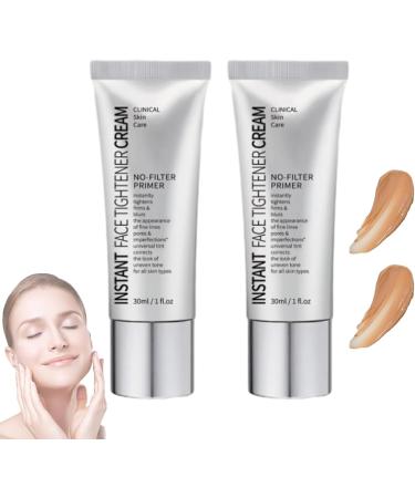 Face Tightener No-Filter Primer Instant Tightener No-Filter Primer Skin Tightener Primer Face Makeup Face Blurring Primer for Face Before Makeup Mattifying Primer with Shine Control for All Skin Types (2PCS)