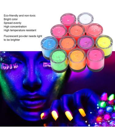 Fluorescent Powder Set - 12 Colors Glow in the Dark Nail Art & Party Decoration | DIY Phosphorus Manicure Accessories for Halloween - Buy Online on SooperMarket.com